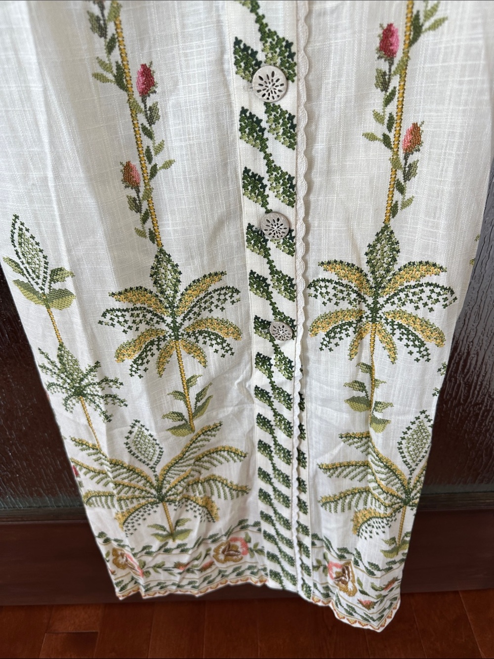 Few Moda ANAYA Raquel Dress Women's White Embroidered Maxi Dress size 8 - Picture 10 of 15